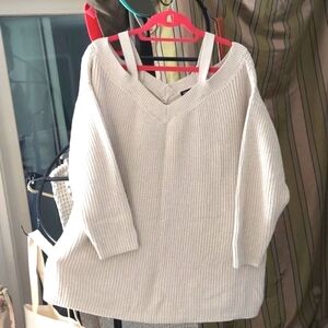 Torrid Cold Shoulder Beige Knit  Sweater Sz 3 (XL)